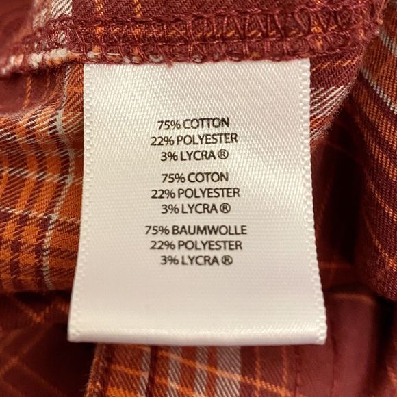 Noble Outfitters Mens Small Pearl Snap Western Shirt Red Plaid Flip-Cuff Stretch - Picture 8 of 9